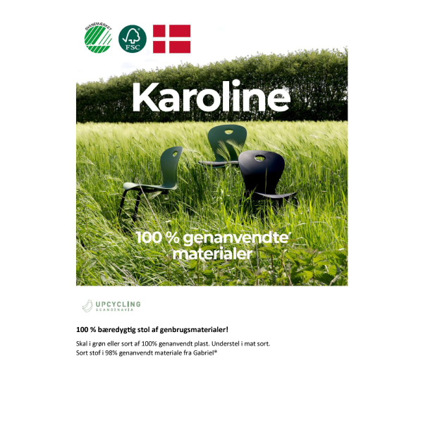 KAROLINE Stackable chair with seat cushion Upcycled plastic