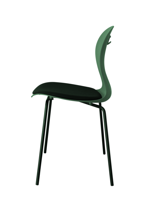 KAROLINE Stackable chair with seat cushion Upcycled plastic