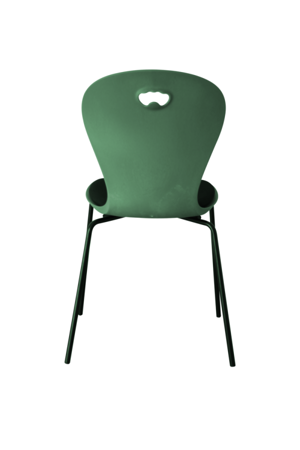 KAROLINE Stackable chair with seat cushion Upcycled plastic