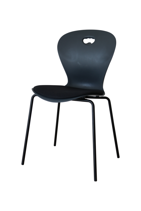 KAROLINE Stackable chair with seat cushion Upcycled plastic