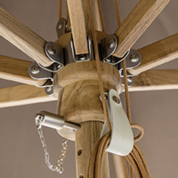 Teakwood Wooden Parasol Ø300cm without frieze edge