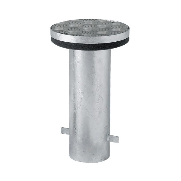 M8 casting pipe with tip over hinge, galvanized steel