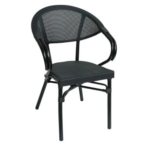 Paris 2 - Café chair with armrests - Black -sort