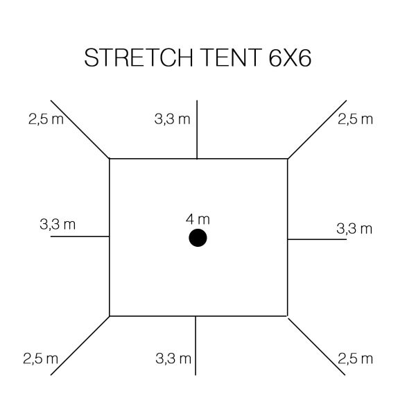 Stretch tent 6x6m - SAND - Complete