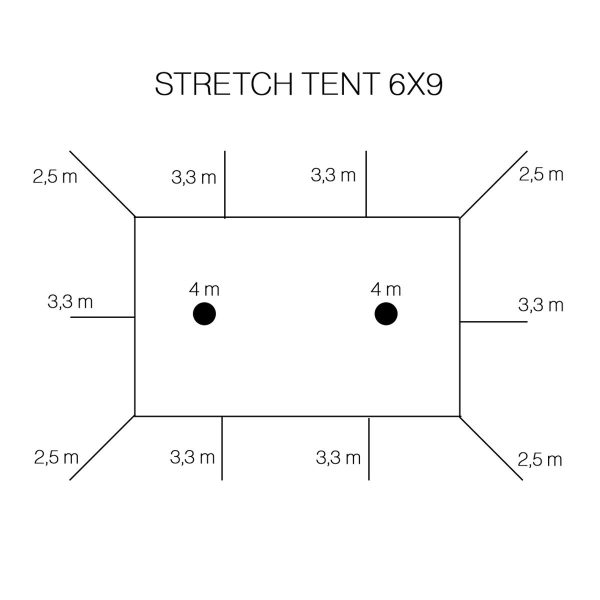 Stretch tent 6x9m -SAND - Complete