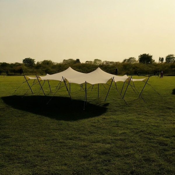 Stretch tent 9x9m - SAND - complete