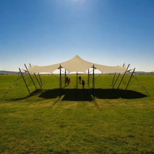 Stretch tent 9x12m - SAND - Complete