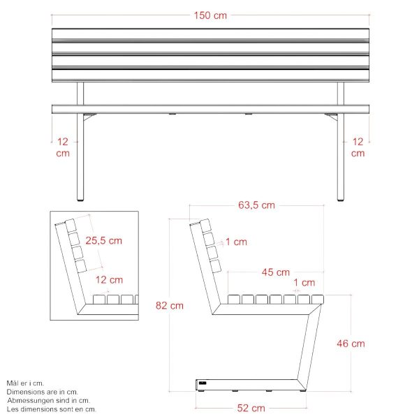 Relax Bench incl. hanging table ThermoWood®
