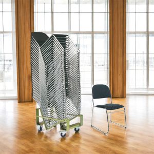 30 Trend Økonomi stabelstole i sort/krom inkl. stolevogn