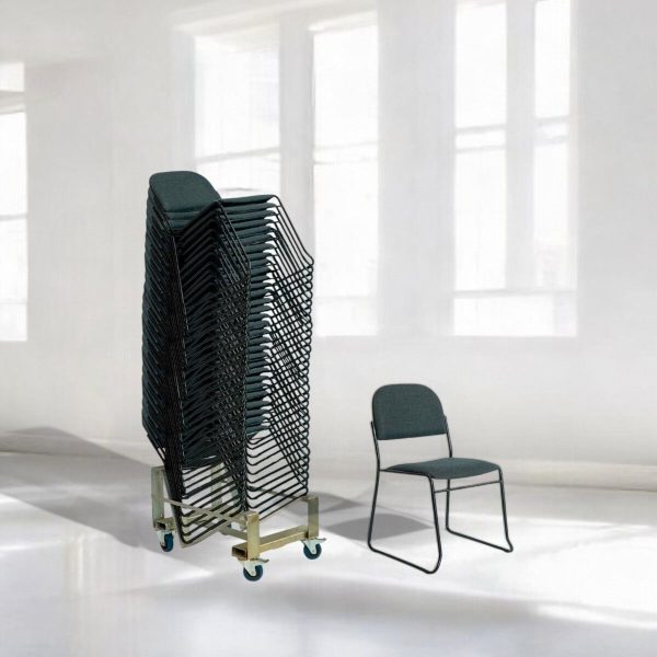 30 Trend Økonomi stabelstole i sort/sort inkl. stolevogn