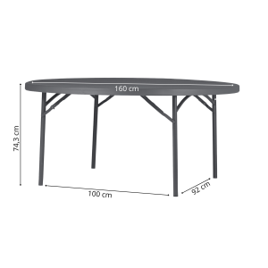 Zown New Classic – round foldable table Planet Ø160 cm