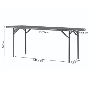 Zown New Classic - foldable table XL 180x75 cm