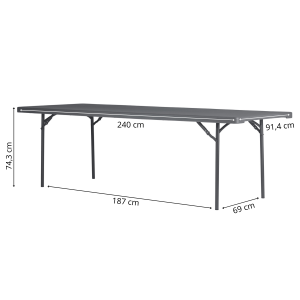 Zown New Classic - foldable table XXL 240x90 cm