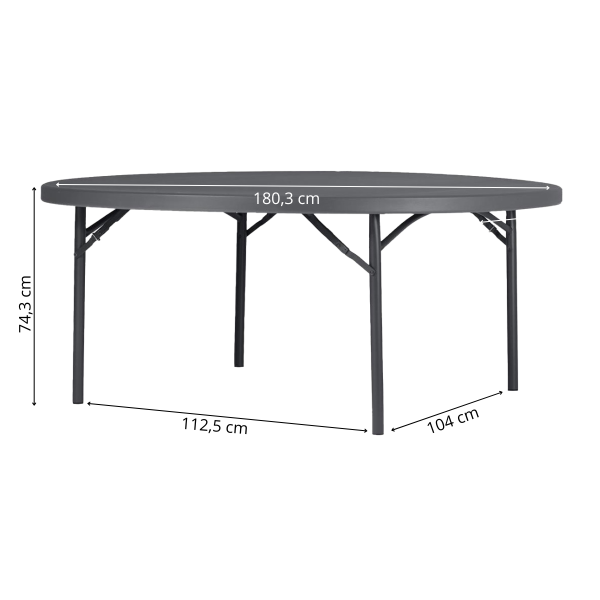 Zown New Classic – round foldable table Planet Ø180 cm