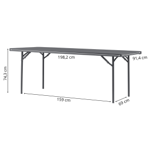 Zown New Classic - foldable table XXL 200x90 cm