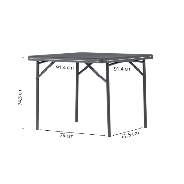 Zown New Classic - foldable table XXL 90x90 cm
