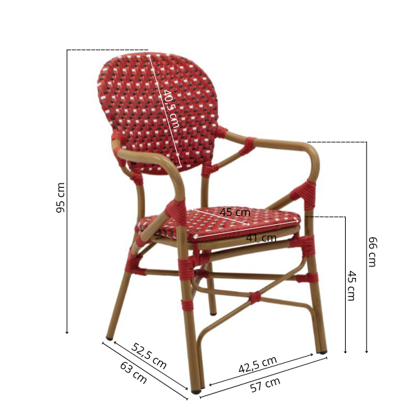 Agnes - Café chair with armrests - Woven