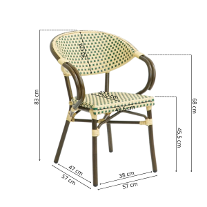 Paris - Café chair with armrests - Woven