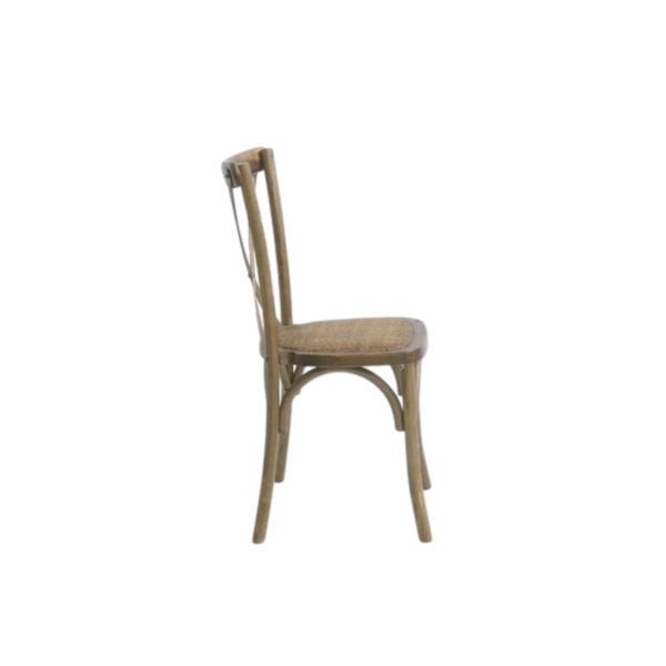 Crossback chair with woven seat