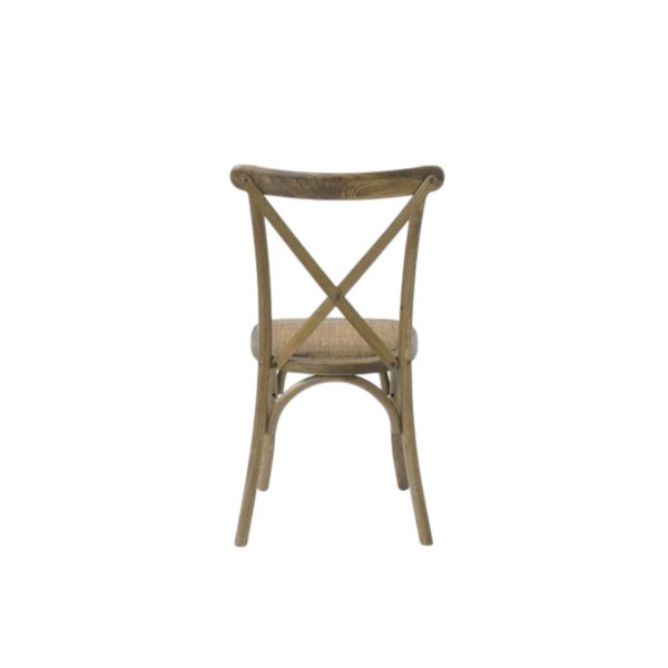 Crossback chair with woven seat