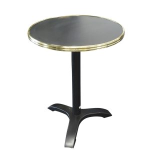 Black/brass round tabletop