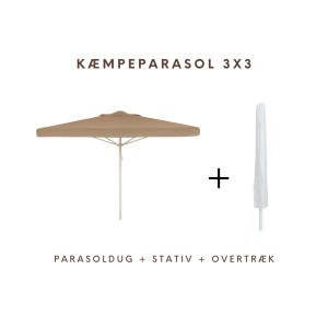 Giant parasol - 3x3m with frieze edge - NEW