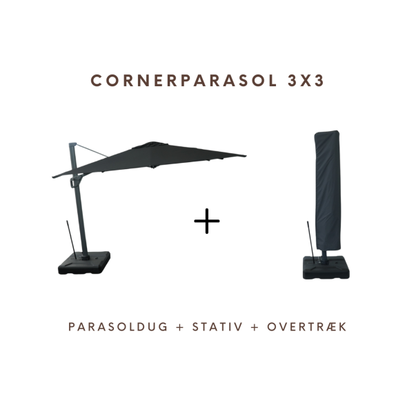 Corner Parasol v.2 3x3m 280gr/m2 Polyester cover - NEW