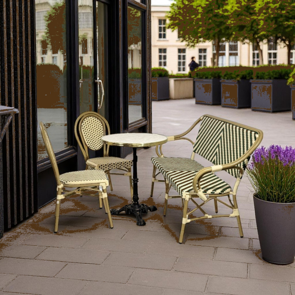 Cafépakke Paris med bænk og 2 stole