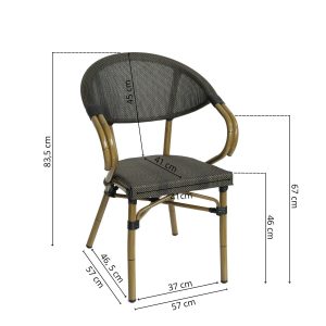 Paris 2 - Café chair with armrests