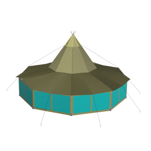 Sides for Teepee Ø10.5m, transparent with Canvas edge (Set of 3 sides)