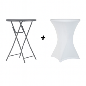 Zown NC - foldable table Cocktail Ø80cm incl. stretch cover