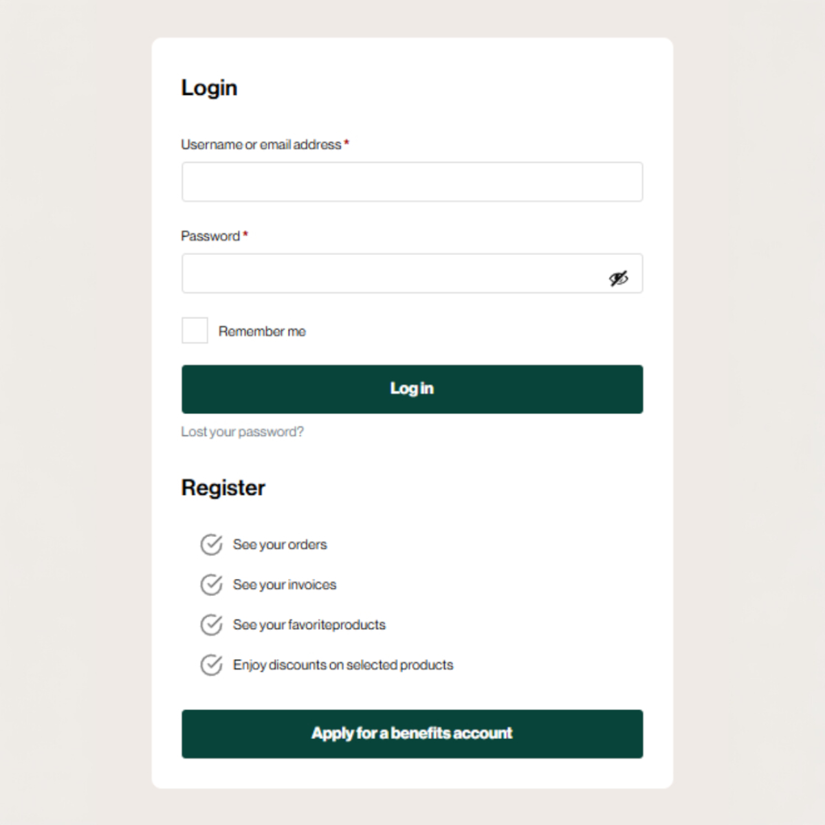 Become a benefit customer