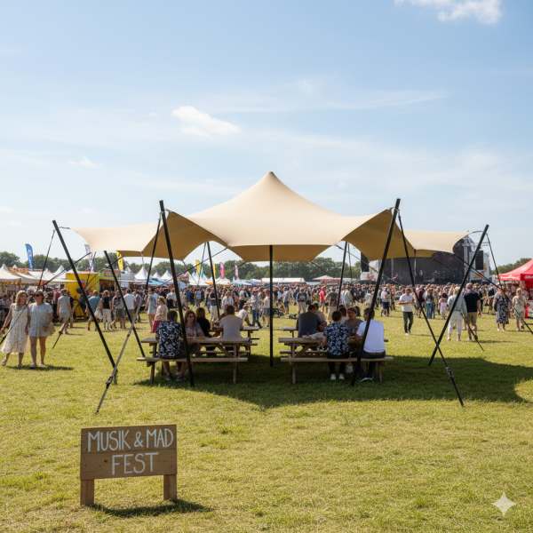 Stretch tent 6x6m - SAND - Complete