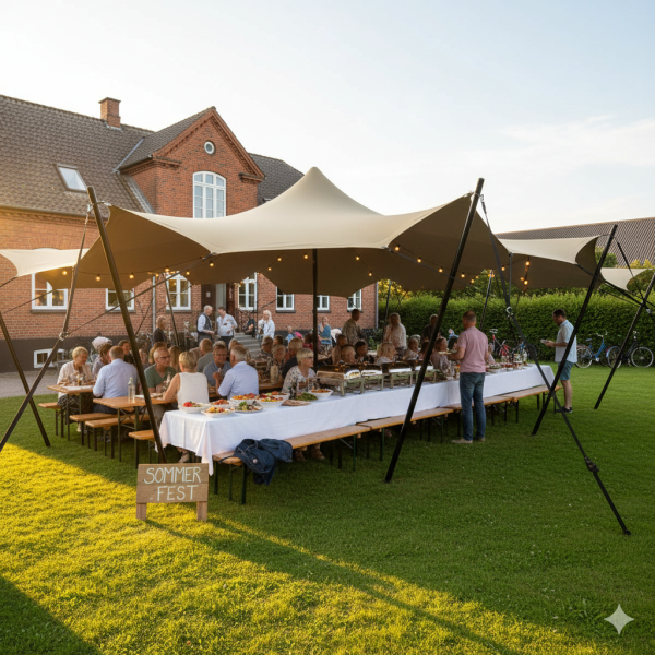 Stretch tent 6x6m - SAND - Complete