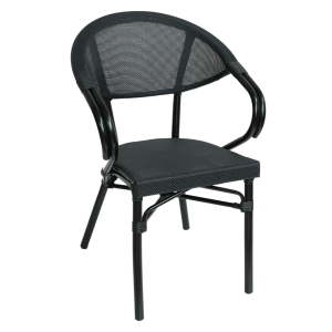 Paris 2 - Cafe chair with armrests - Sort -sort
