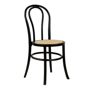 Viennese chair with woven seat - Black