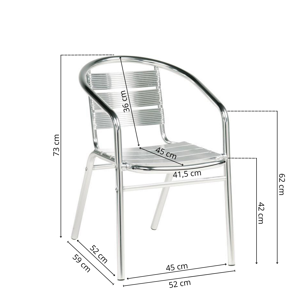 Madrid - Cafe chair - Aluminium