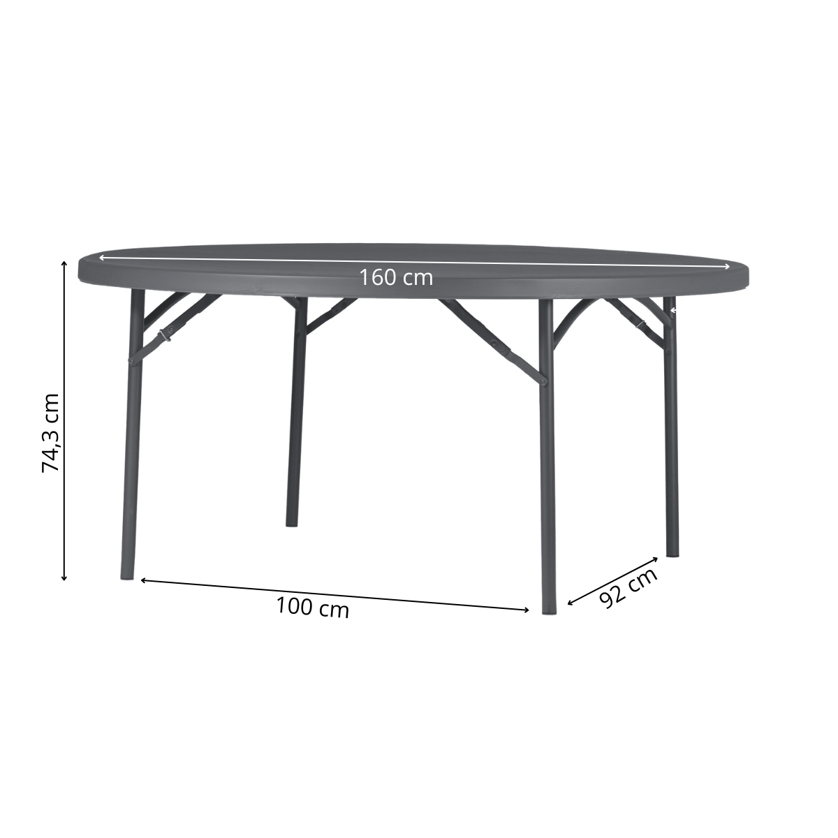 Zown New Classic – rundt klapbord Planet Ø160 cm