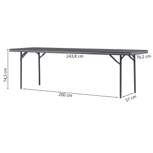Zown New Classic - foldable table XL 240x76 cm