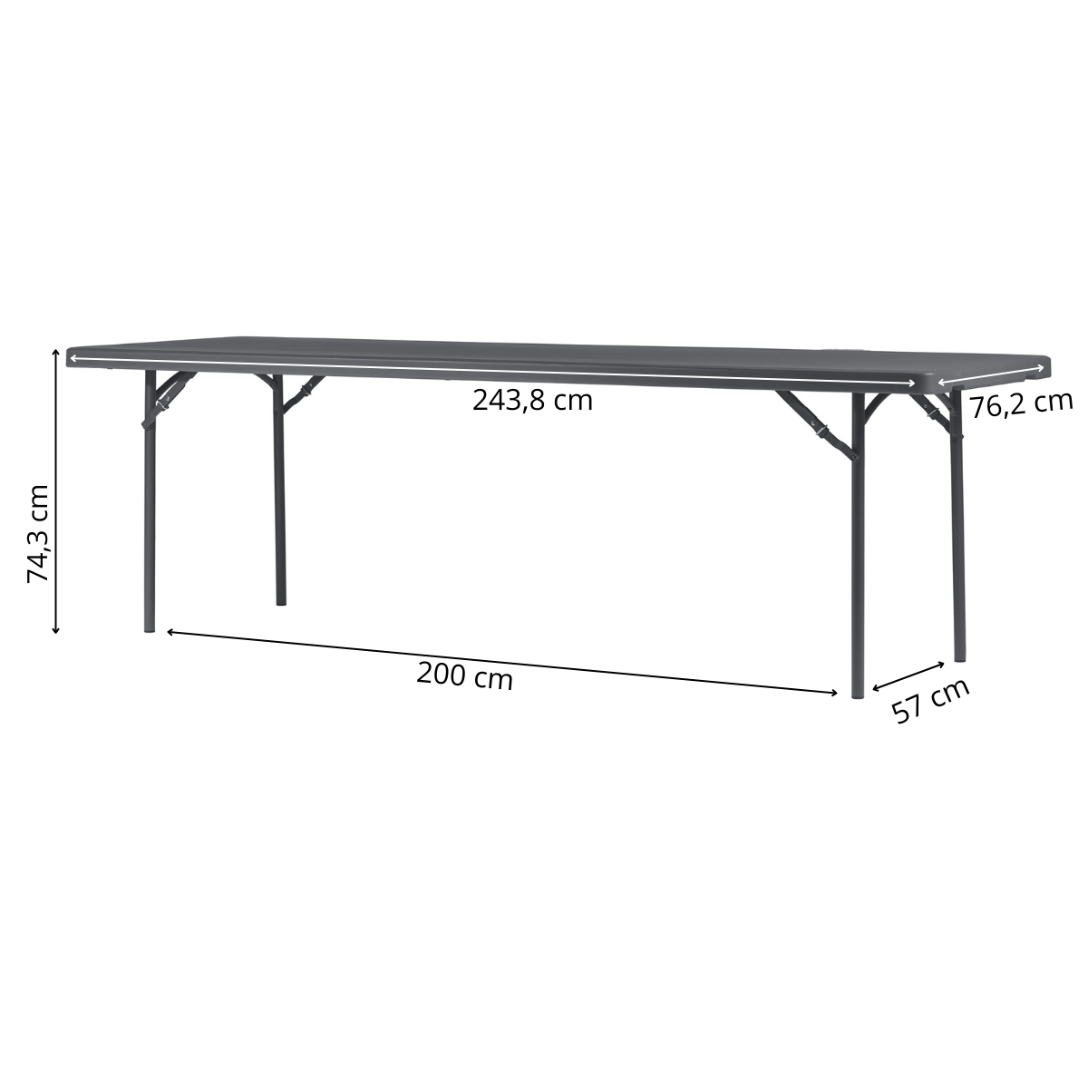 Zown New Classic - foldable table XL 240x76 cm