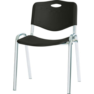 LUXURY PLASTIC Stacking Chair - black with connector