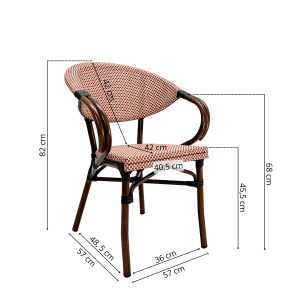 Paris 6 - Cafe chair with armrests - Textylene