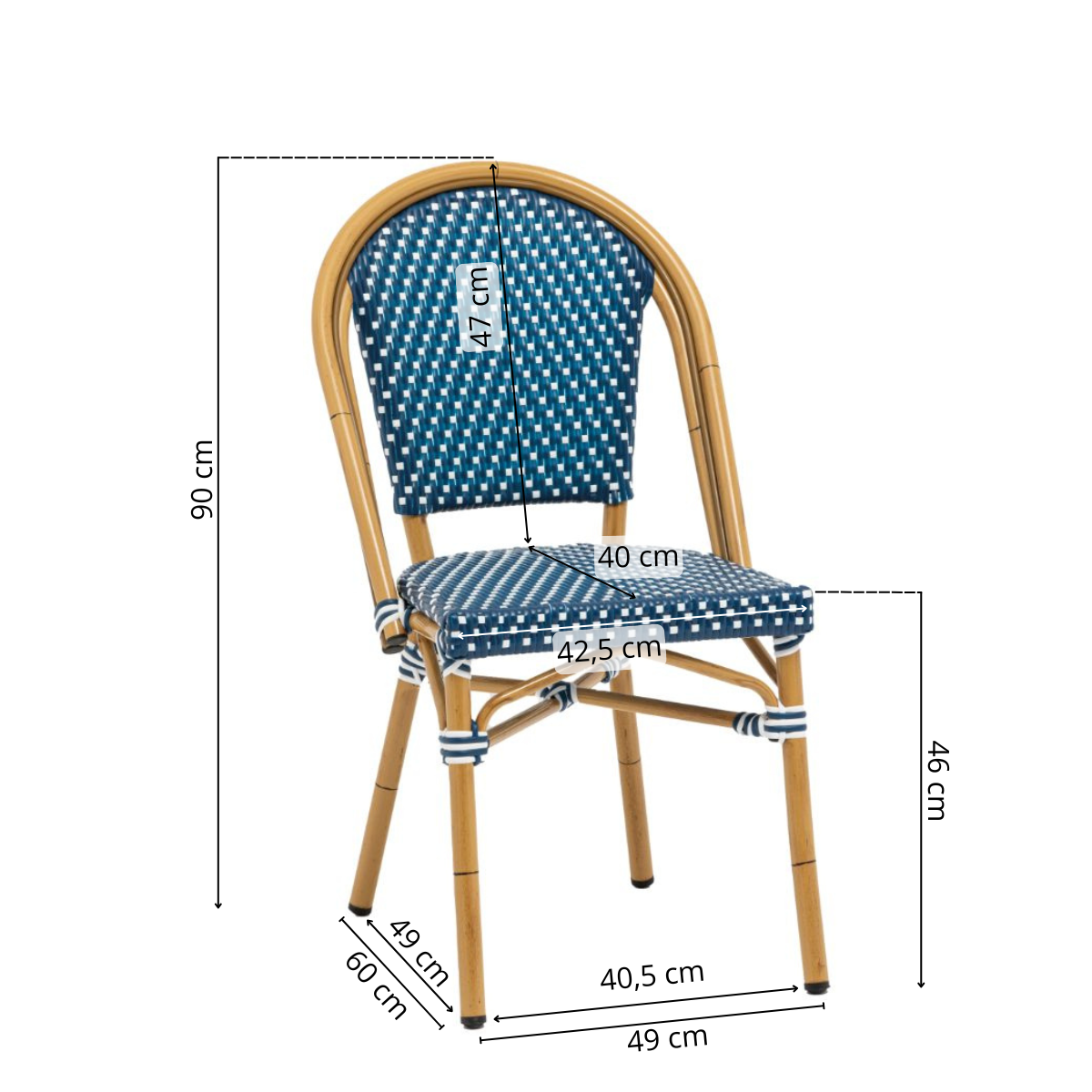 Vesterhavsblå - Cafe chair - Woven