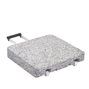 Granite parasol base with wheels 40kg, 45x45x8cm