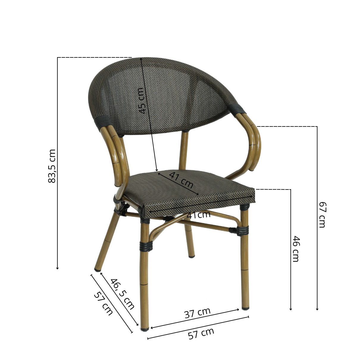 Paris 2 - Cafe chair with armrests