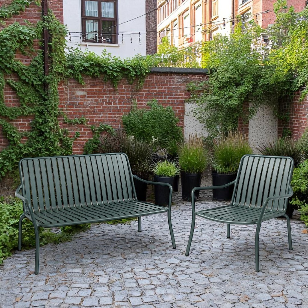 Lounge sofa metal, stackable