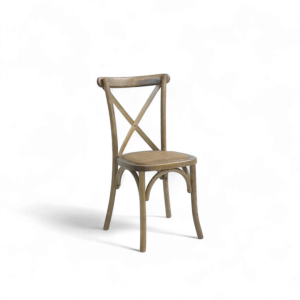 Crossback chair with woven seat