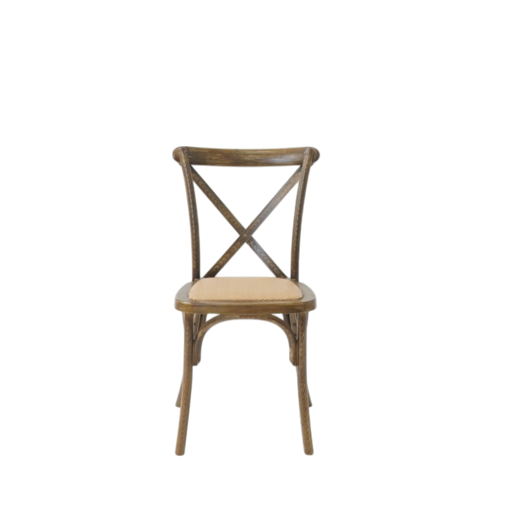 Crossback chair with woven seat PP