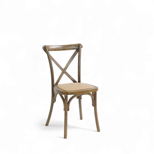 Crossback chair with woven seat PP