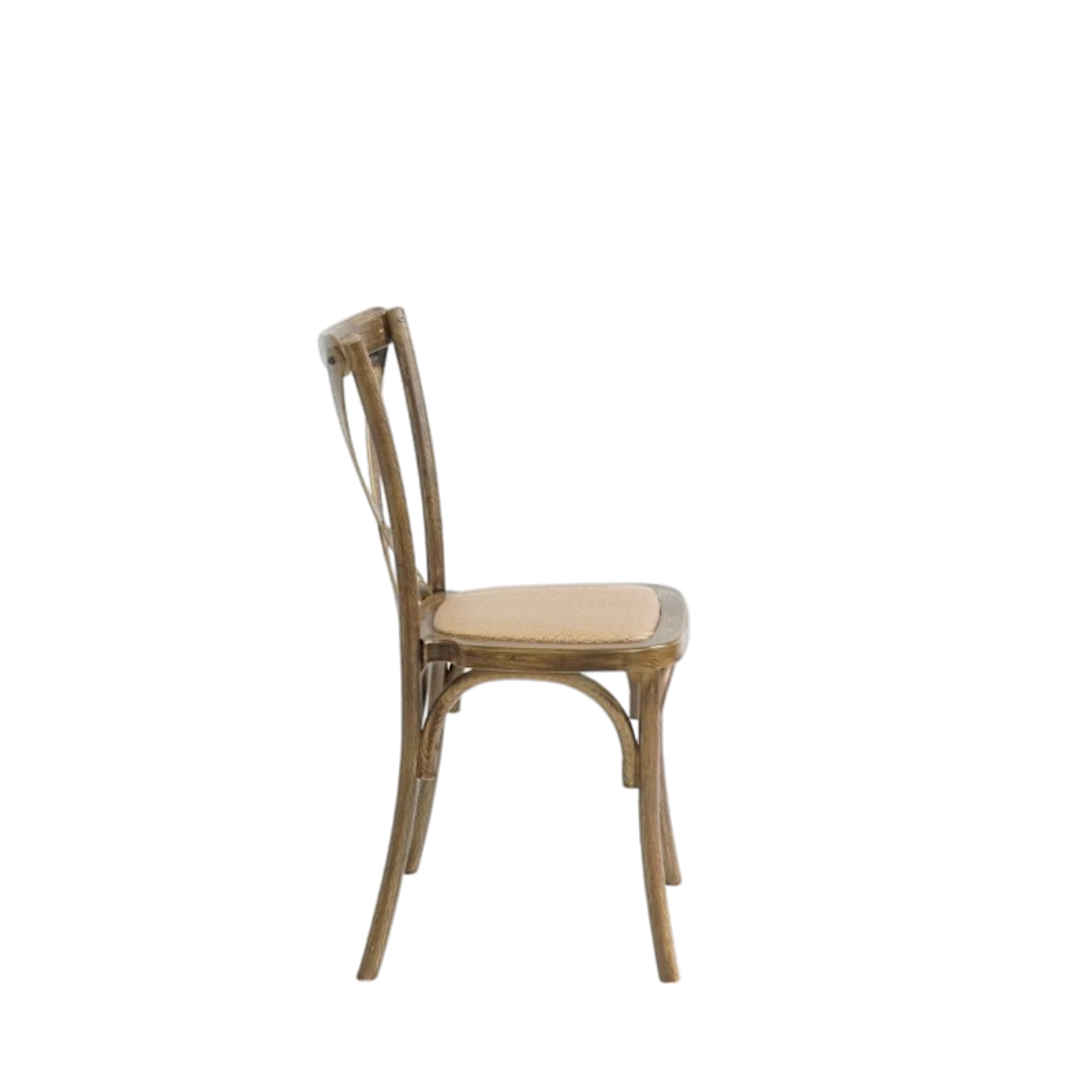 Crossback chair with woven seat PP
